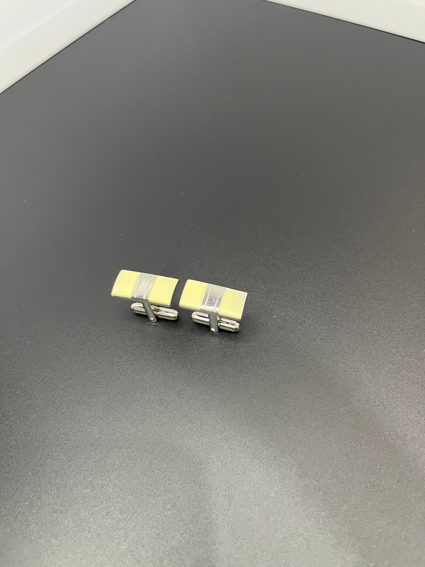 Off White Rectangular Cufflinks