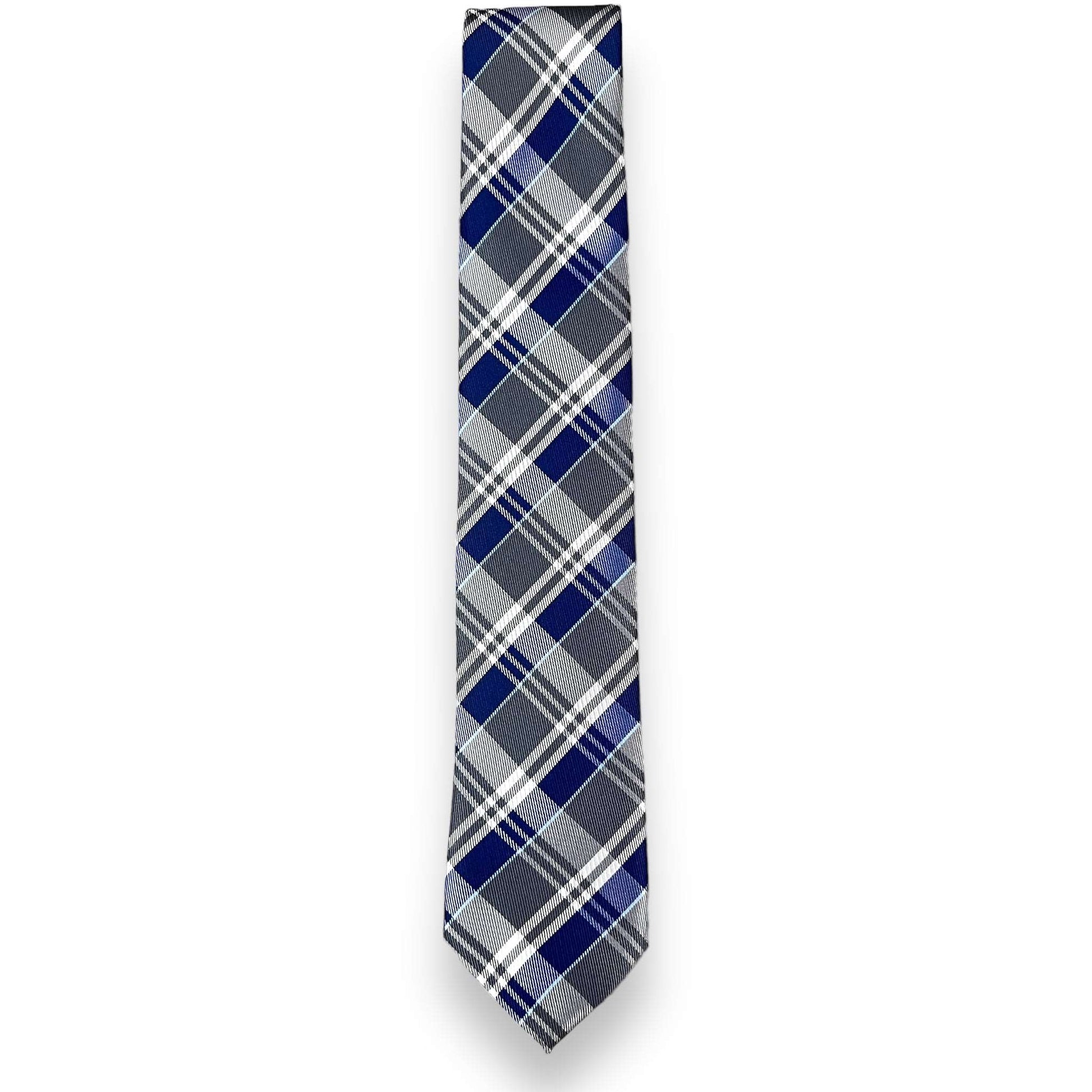 Blue And Grey Plaid Tie