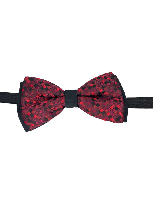 Burgundy Diamond Double Layered Designed Bowtie