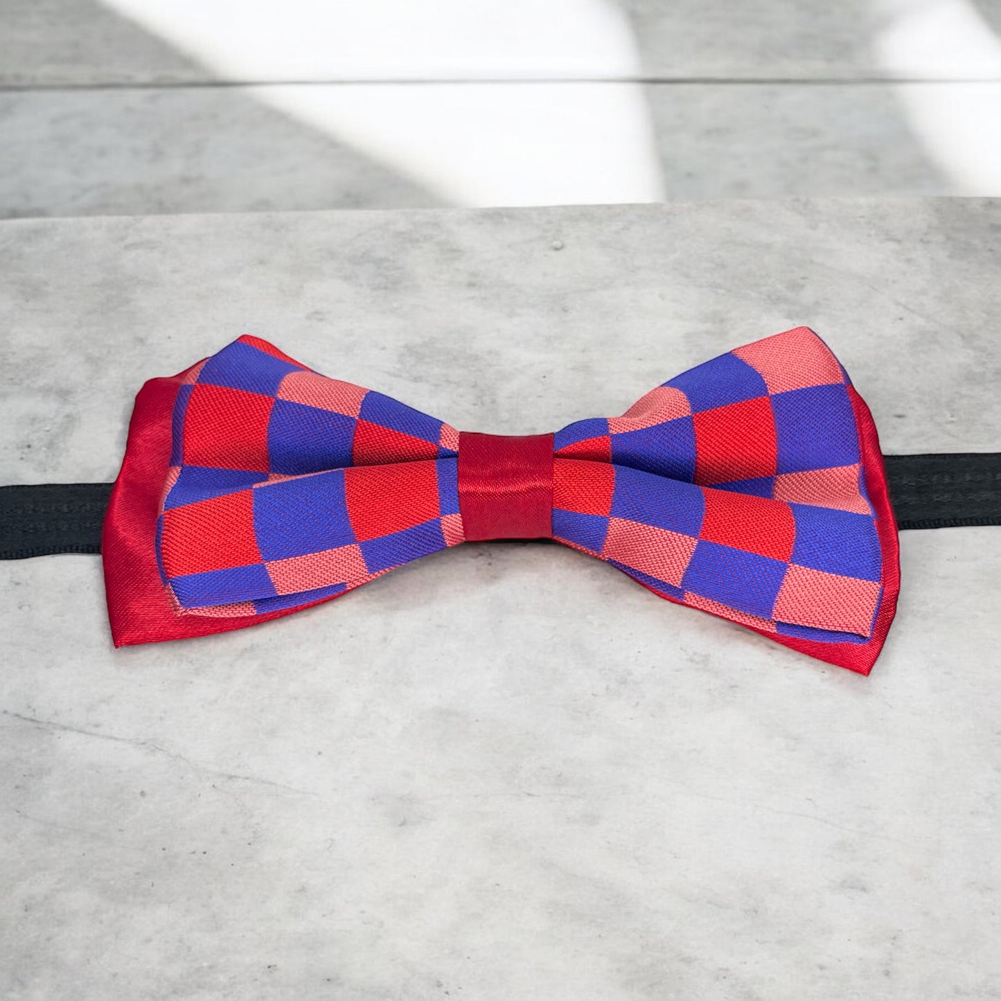 Checkered Double Layer Bow tie