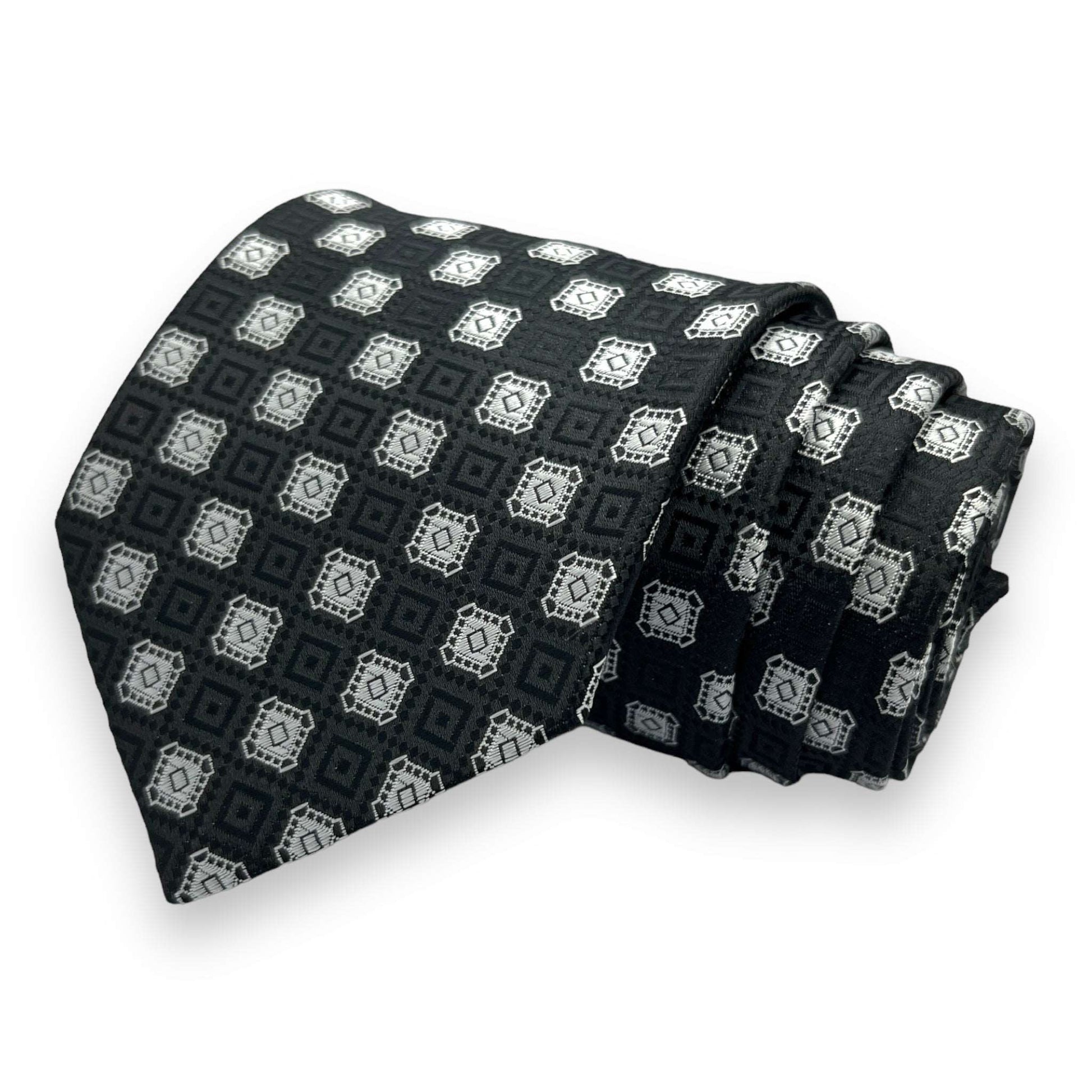 Black And White Geometric Tie