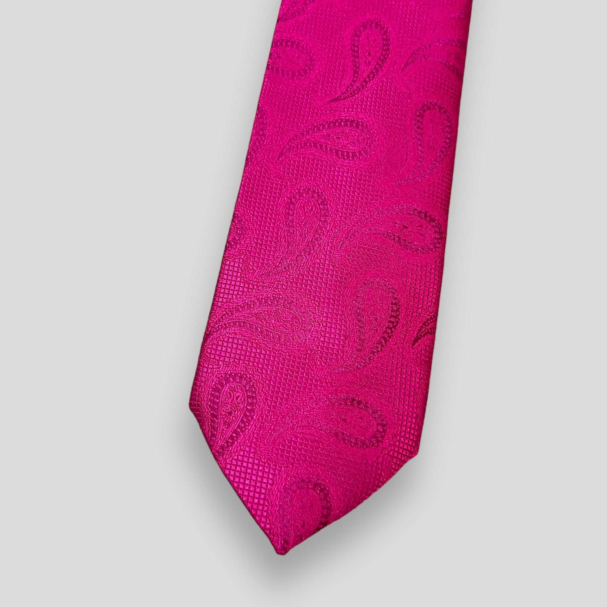 Magenta Self Paisley Tie