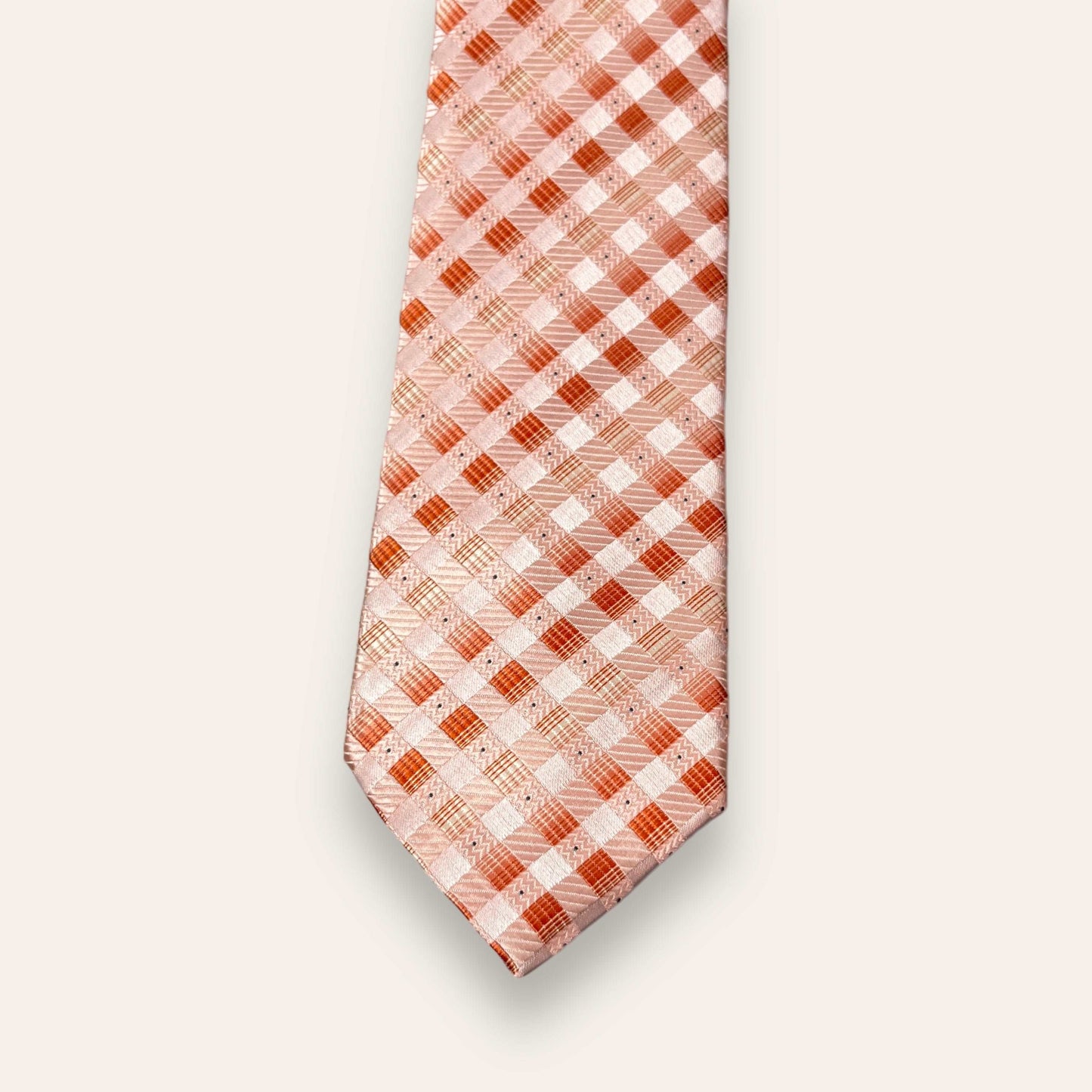 Peach Checkered Tie