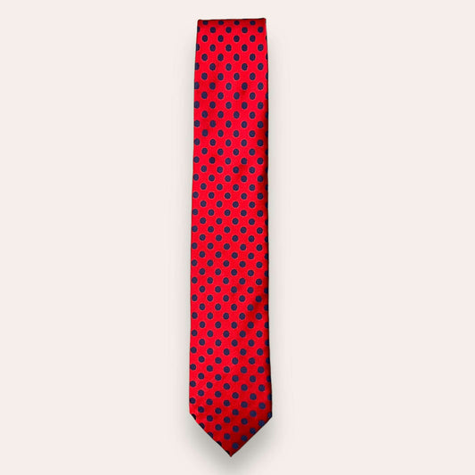 Blue And Red Dot Tie