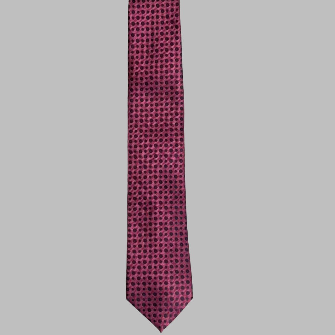 Pink And Black Dotted Tie