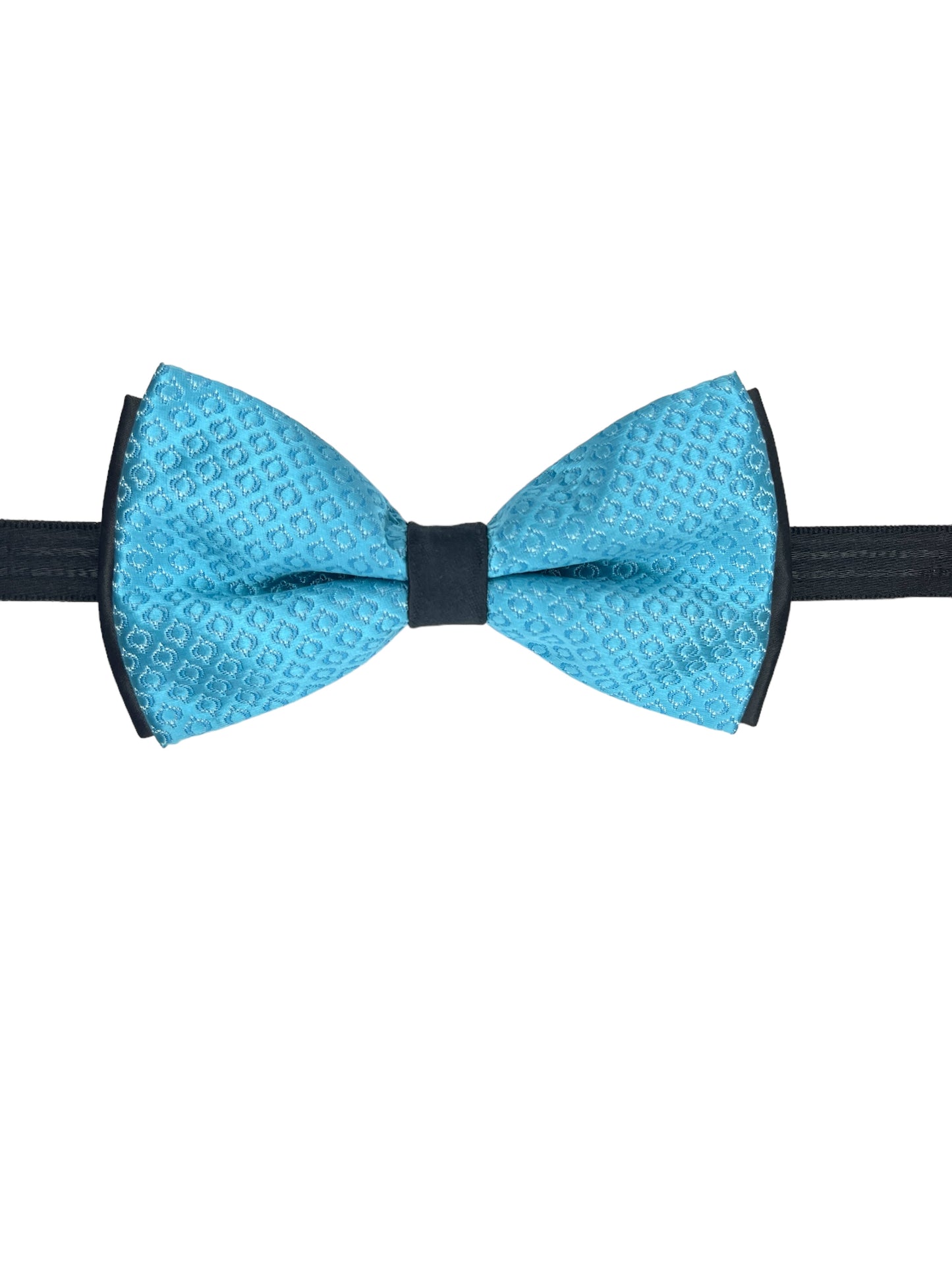 Light Blue Self Designed Double Layered Bowtie