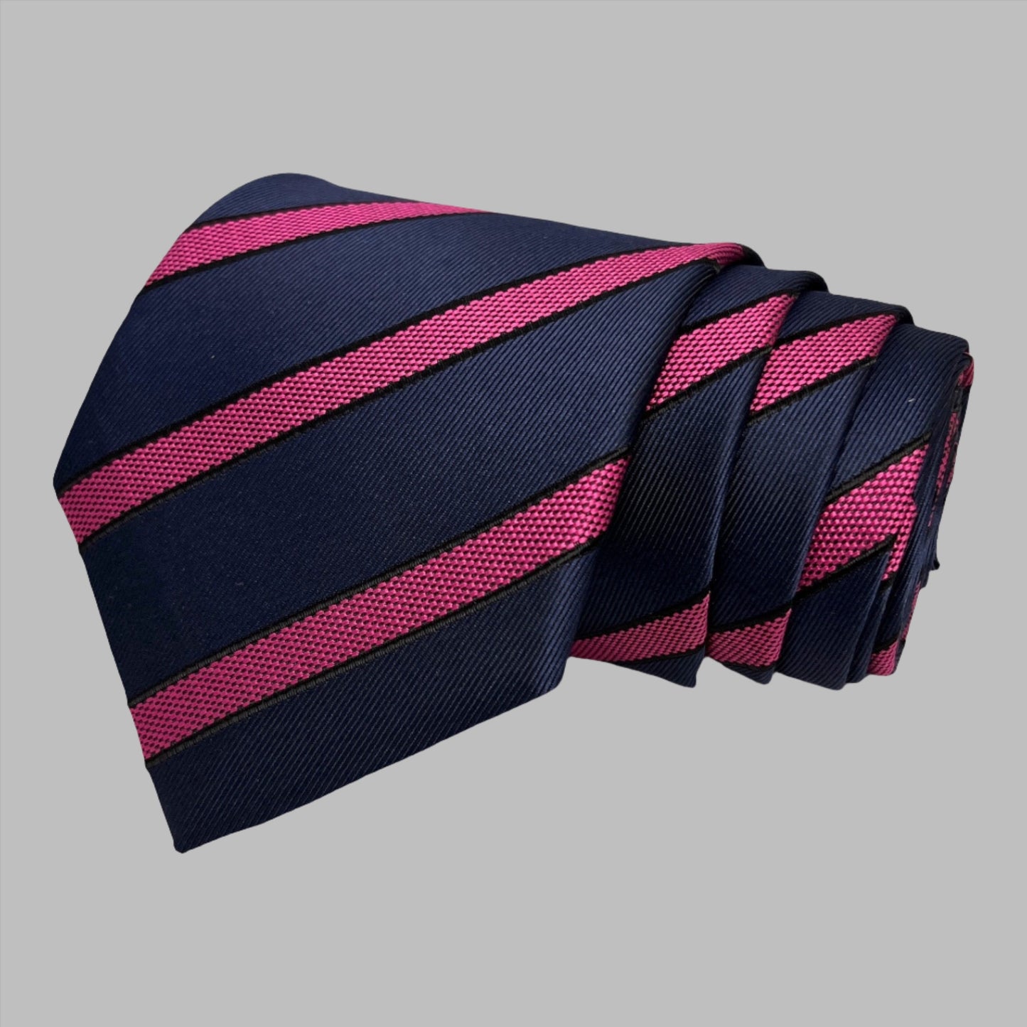 Pink And Blue Stripe Tie Combo