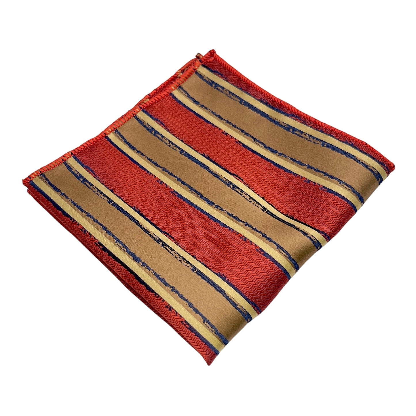 Rust Stripe Tie And Pocket Square Combo