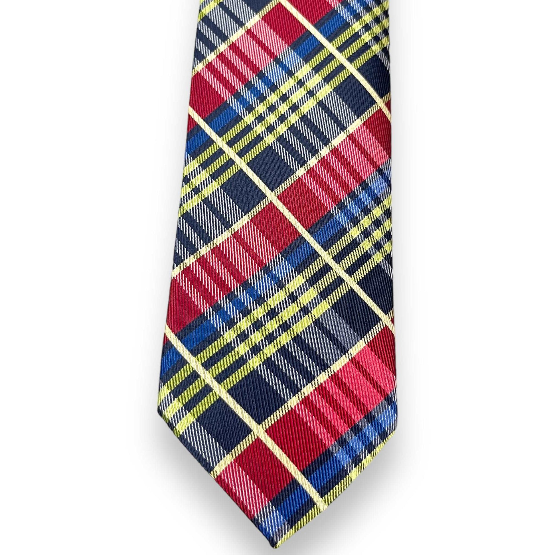 Blue And Red Plaided Tie