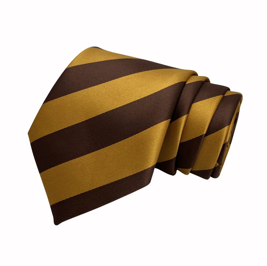 Gold And Brown Stripe Tie Combo