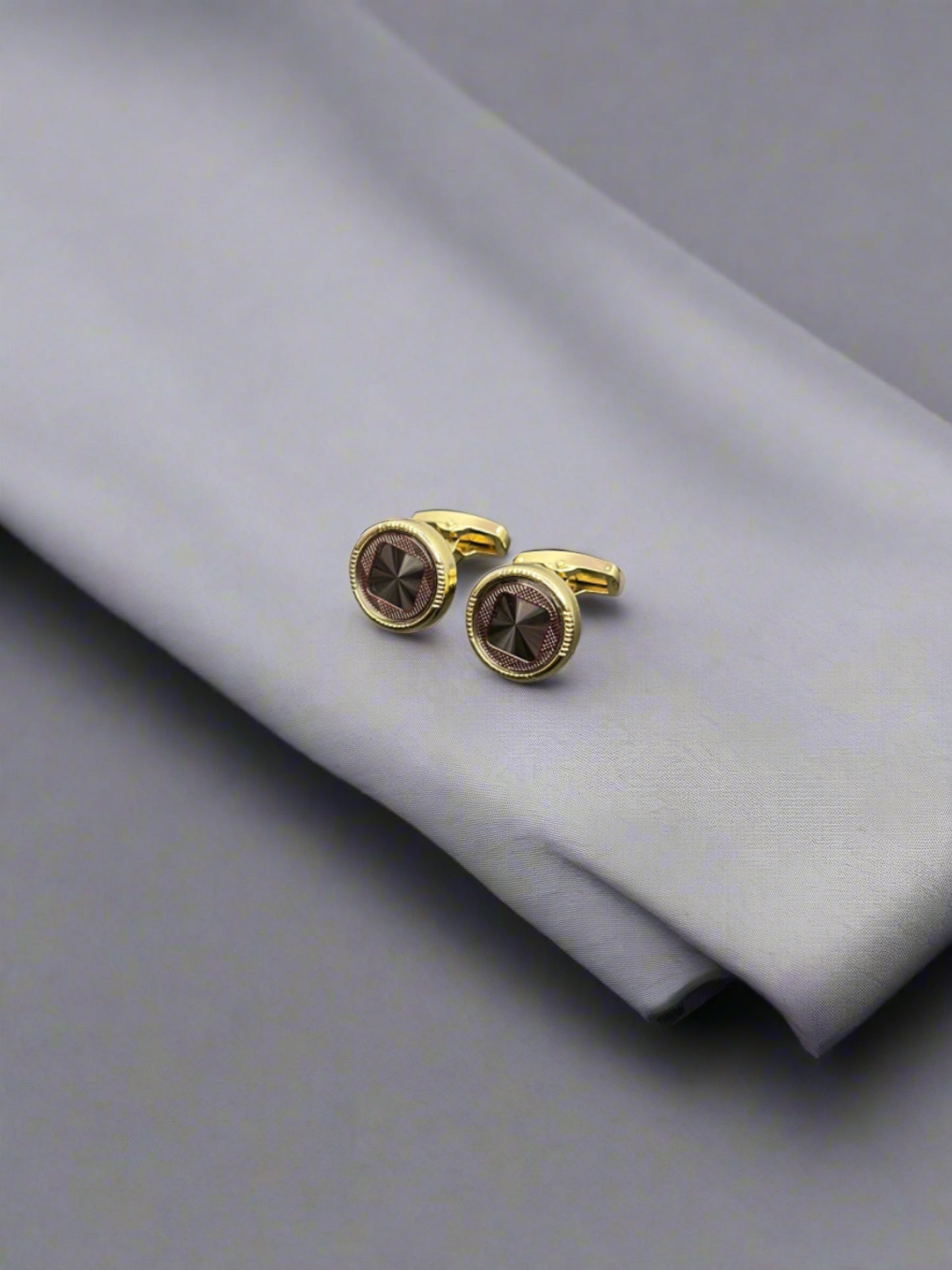 Prism Textured Gold Plated Cufflinks