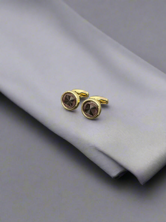 Prism Textured Gold Plated Cufflinks