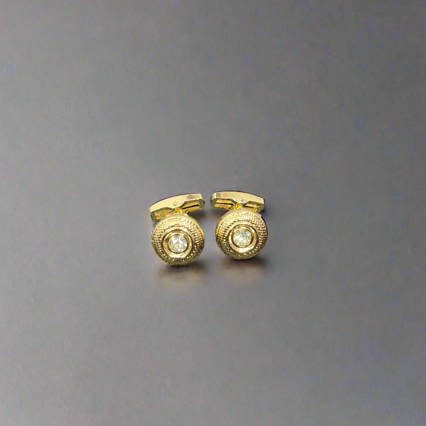 White Stone Gold Cufflinks