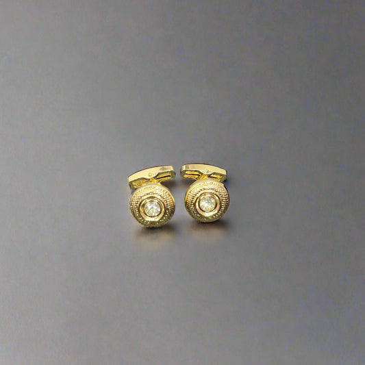 White Stone Gold Cufflinks