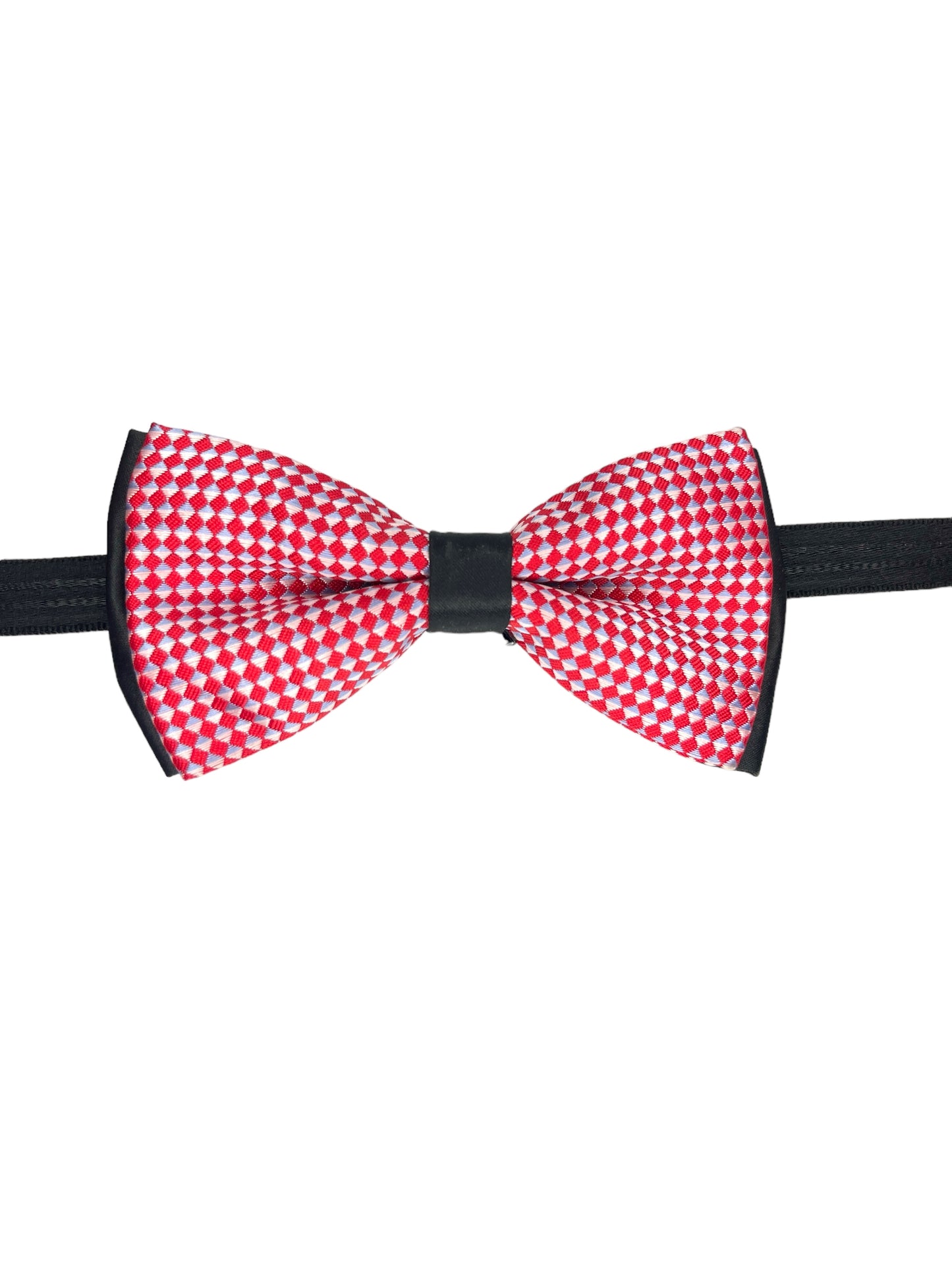 Red And White Dotted Double Layered Bowtie