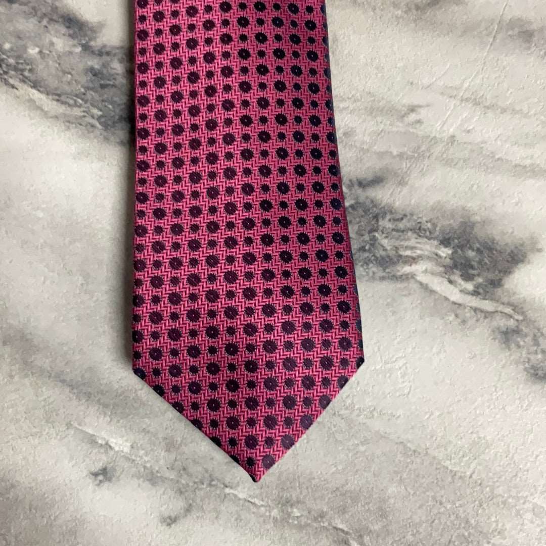 Pink And Black Dotted Tie