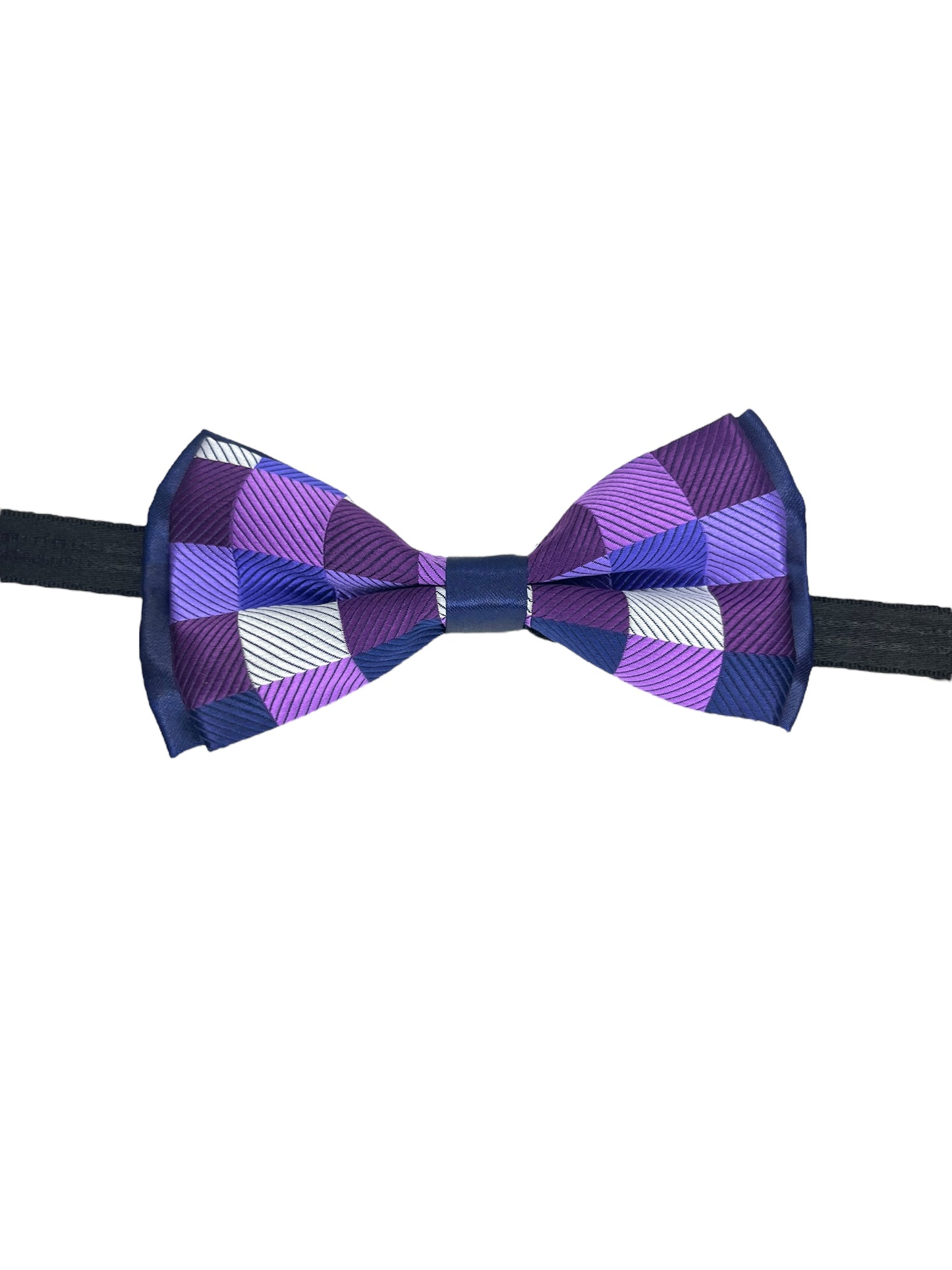 Purple Check Double Layered Bowtie