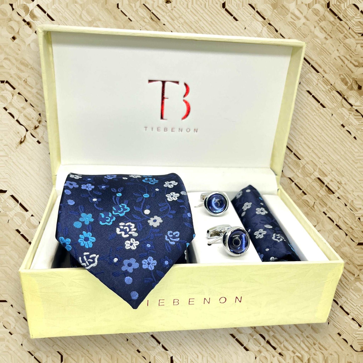 Blue Floral Tie Combo