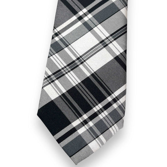 Grey And White Plaid Tie