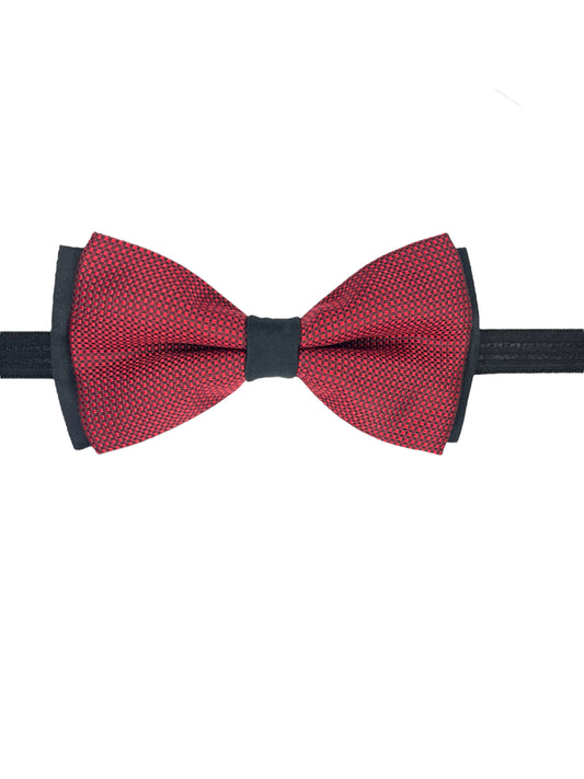 Maroon Dotted Double Layered Bowtie