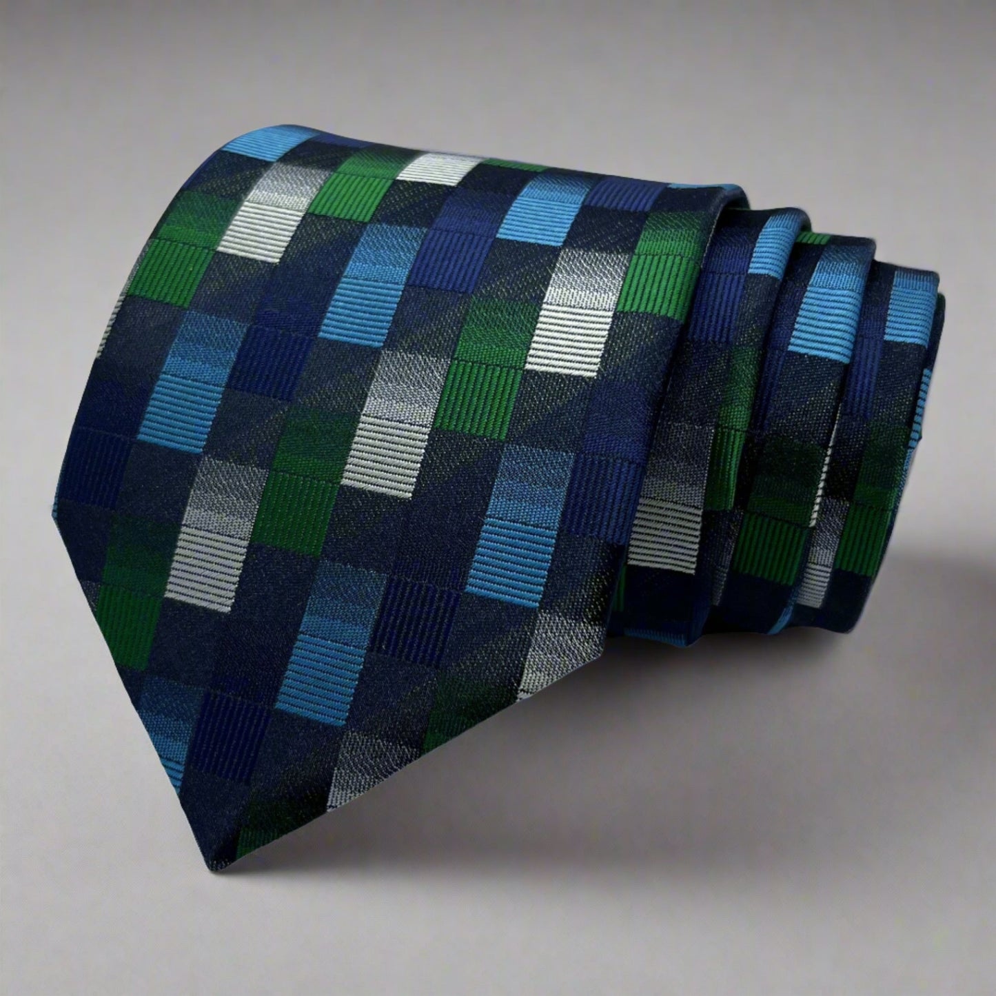 Blue Geometric Tie Combo