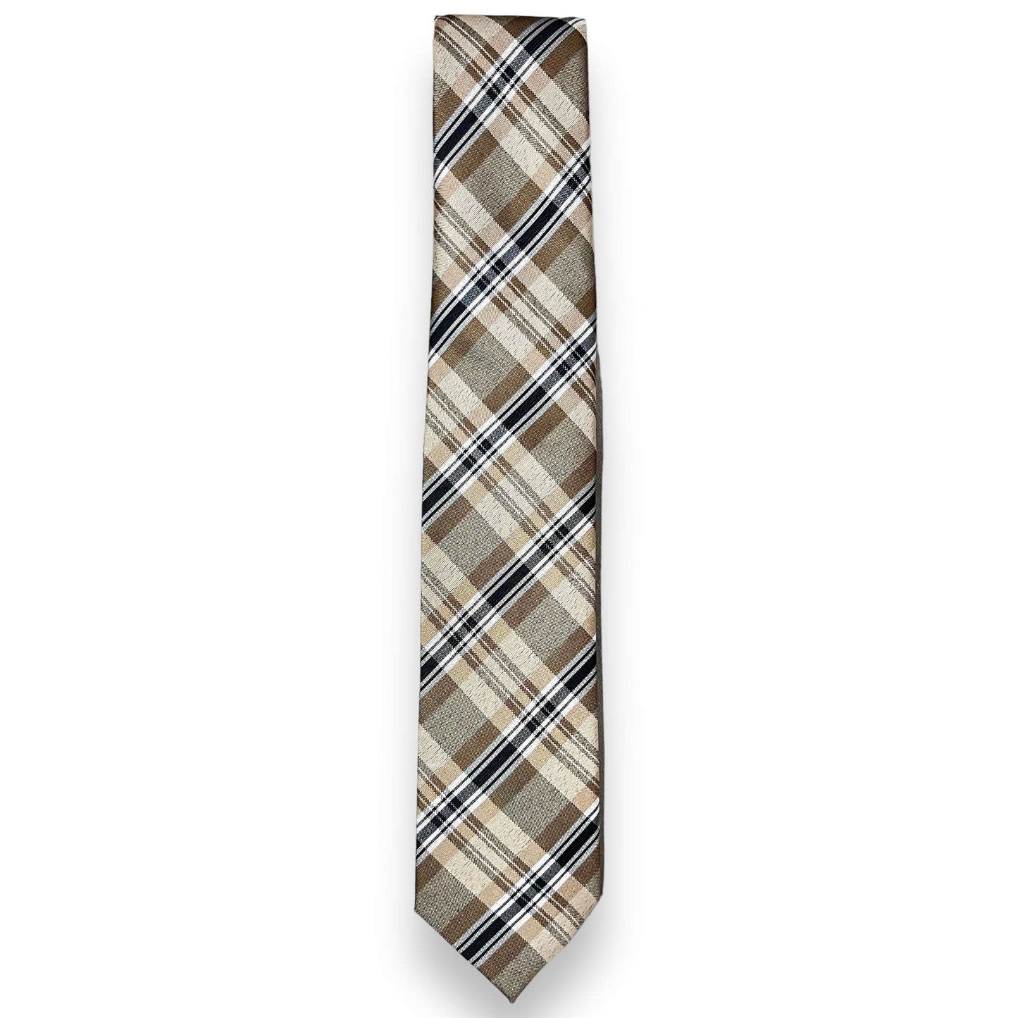 Brown Plaid Tie