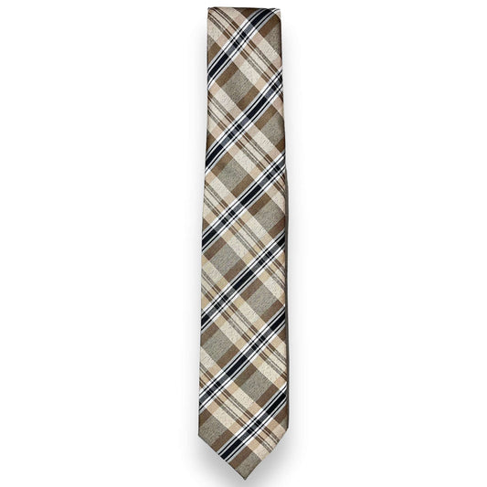 Brown Plaid Tie