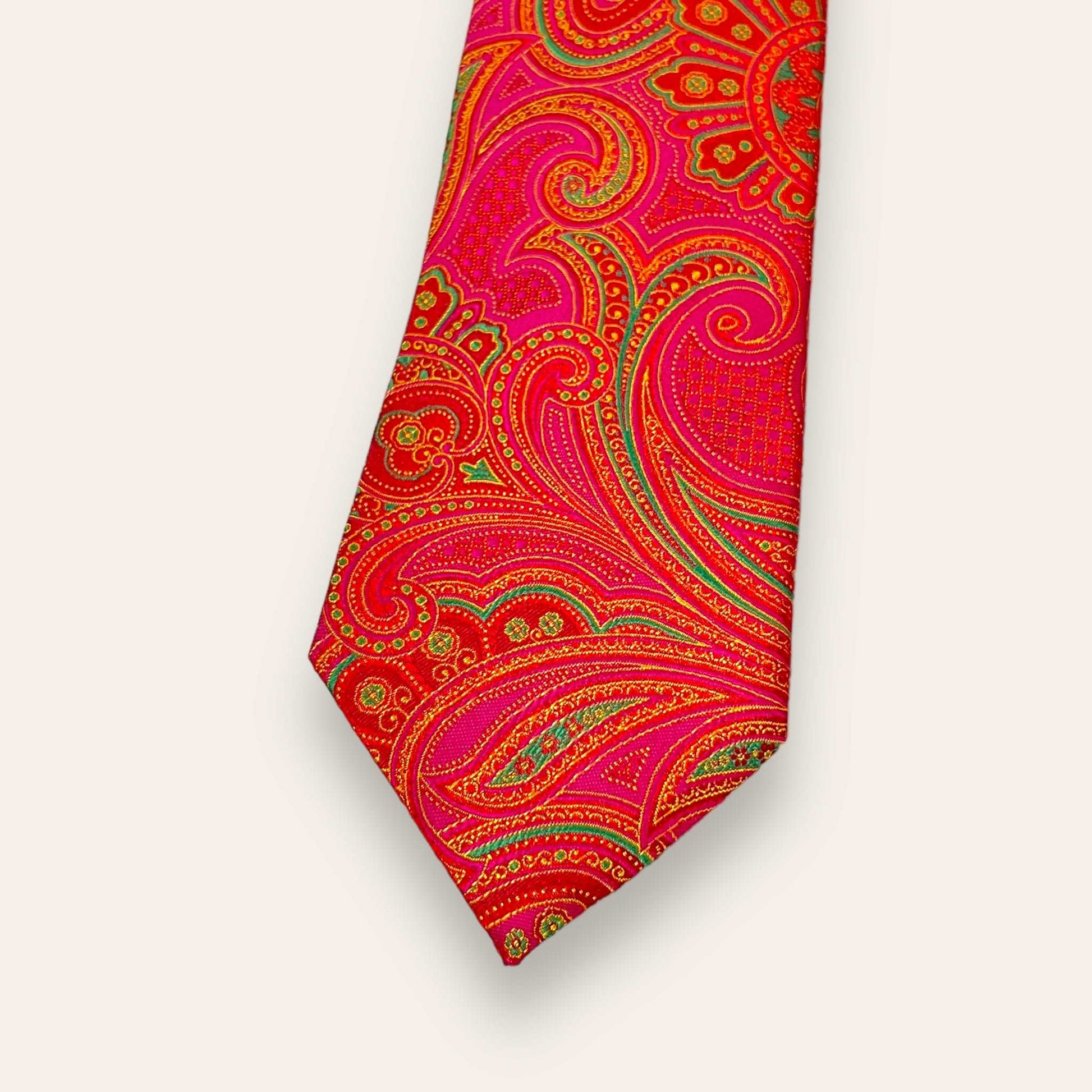 Magenta Paisley Tie