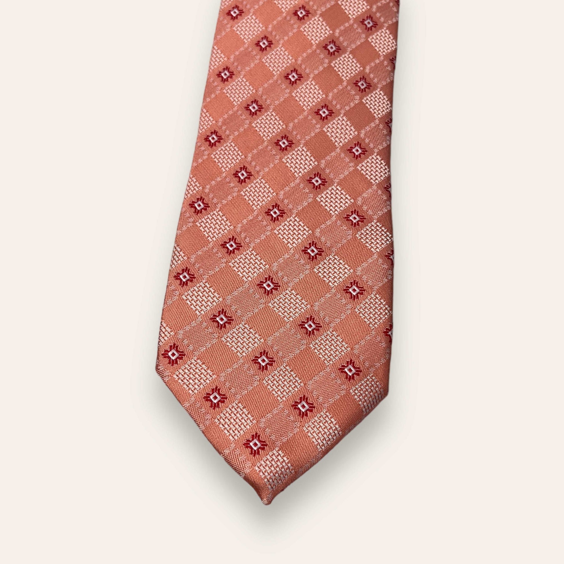 Peach Checkered Tie