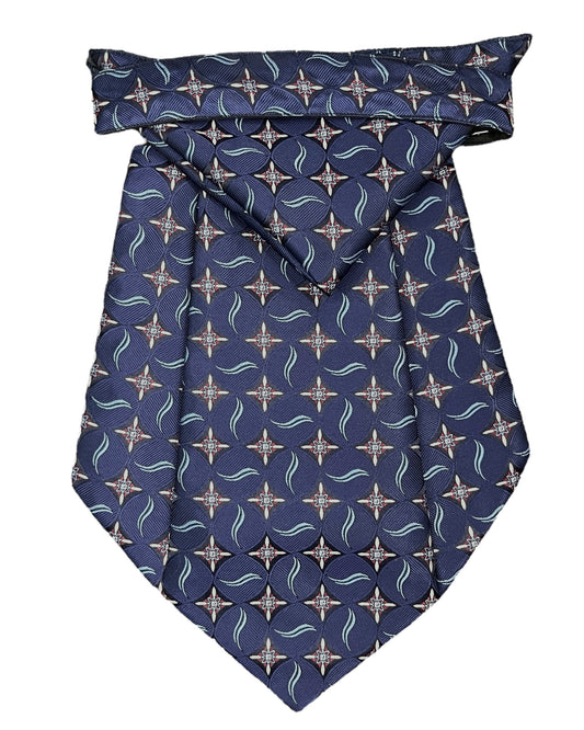 Blue Geometric Cravat Tie