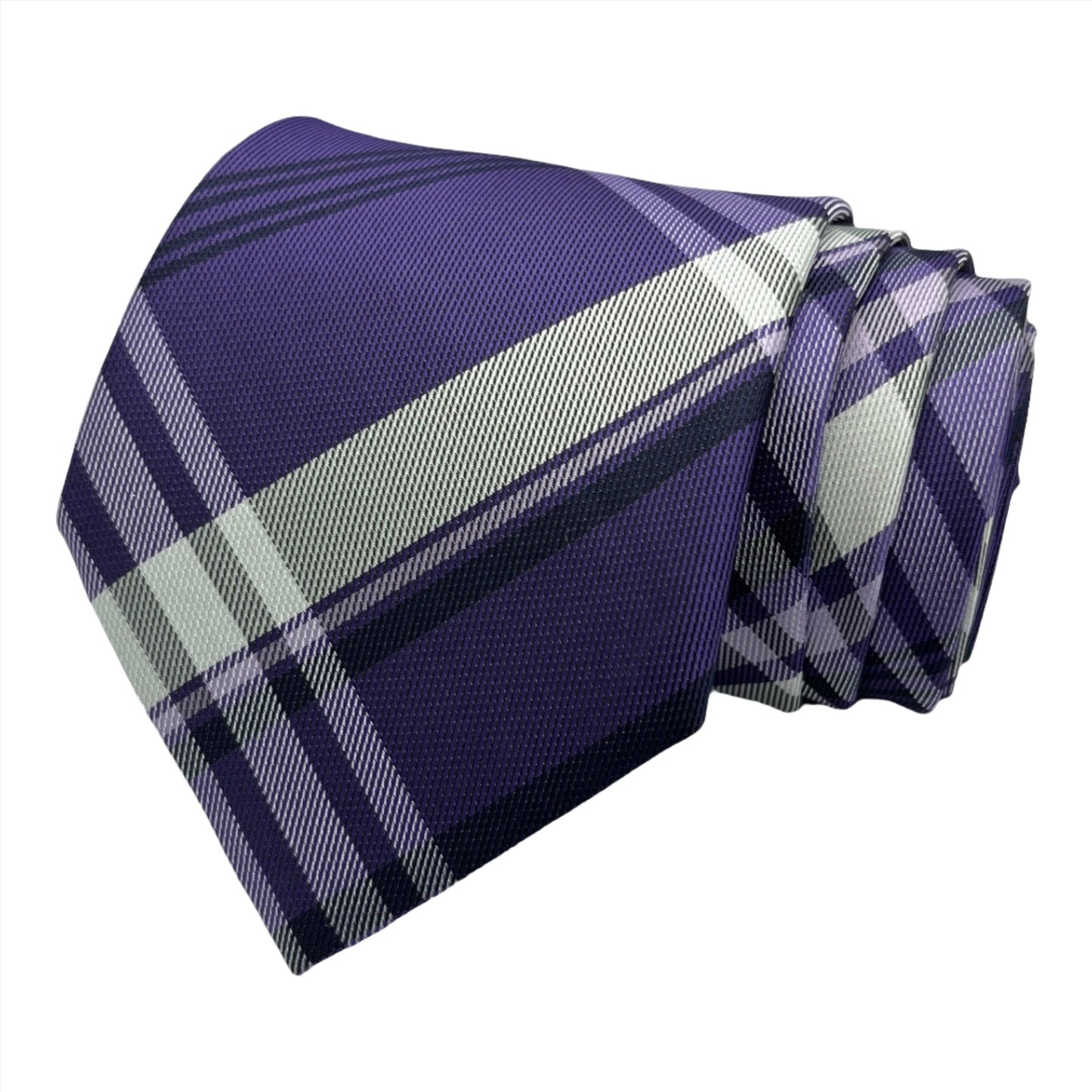 Purple Big Check Tie