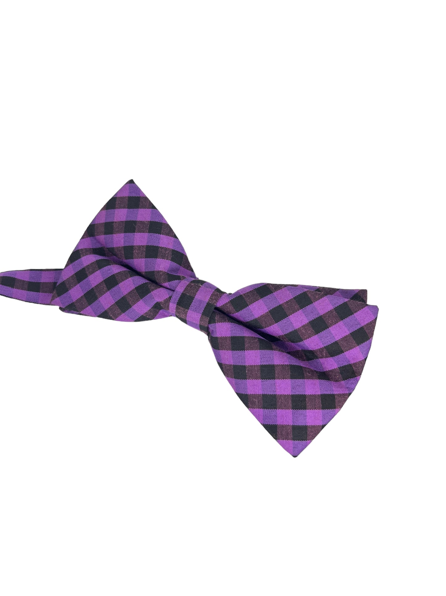 Purple Checkered Double Layered Bowtie