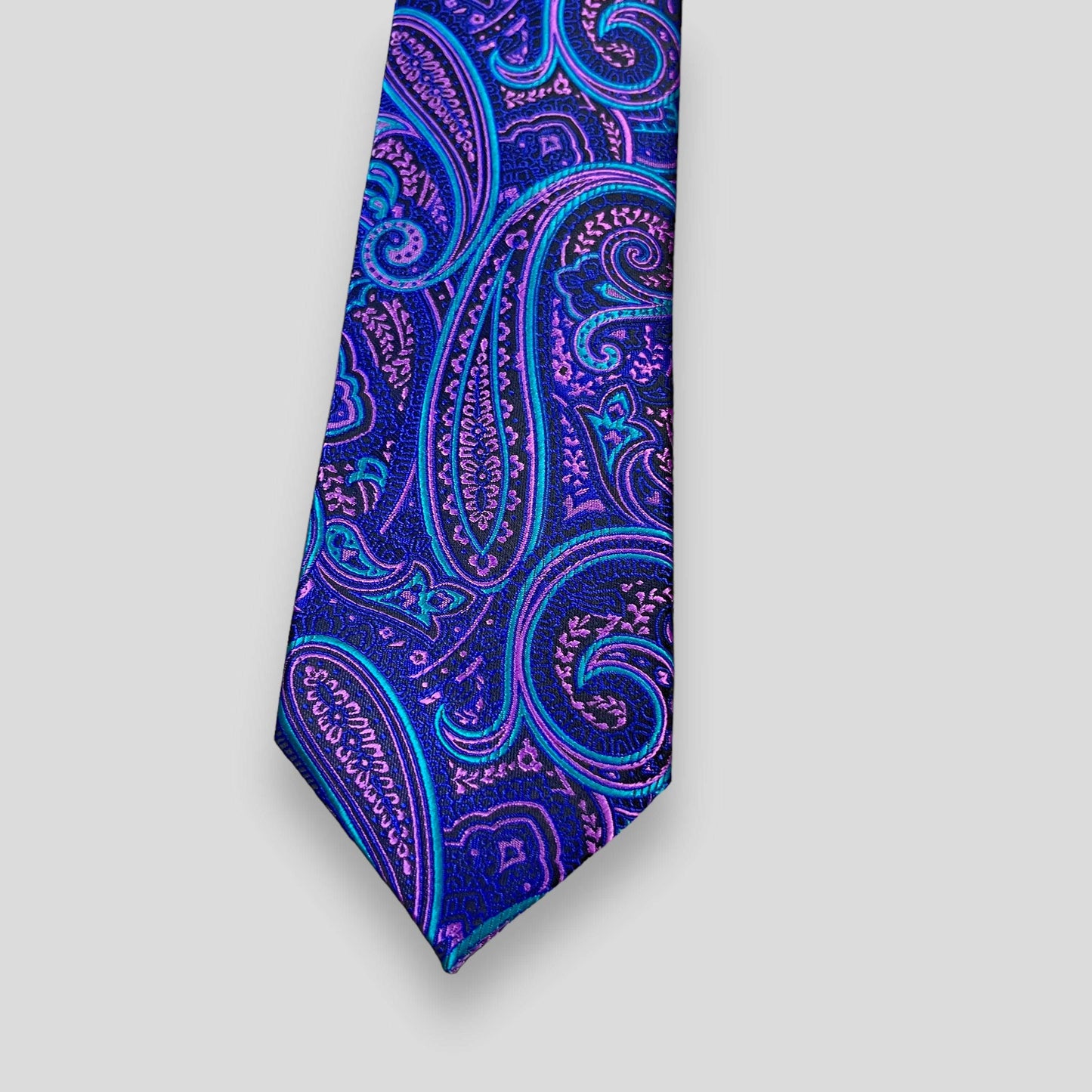 Blue And Purple Big Paisley Tie