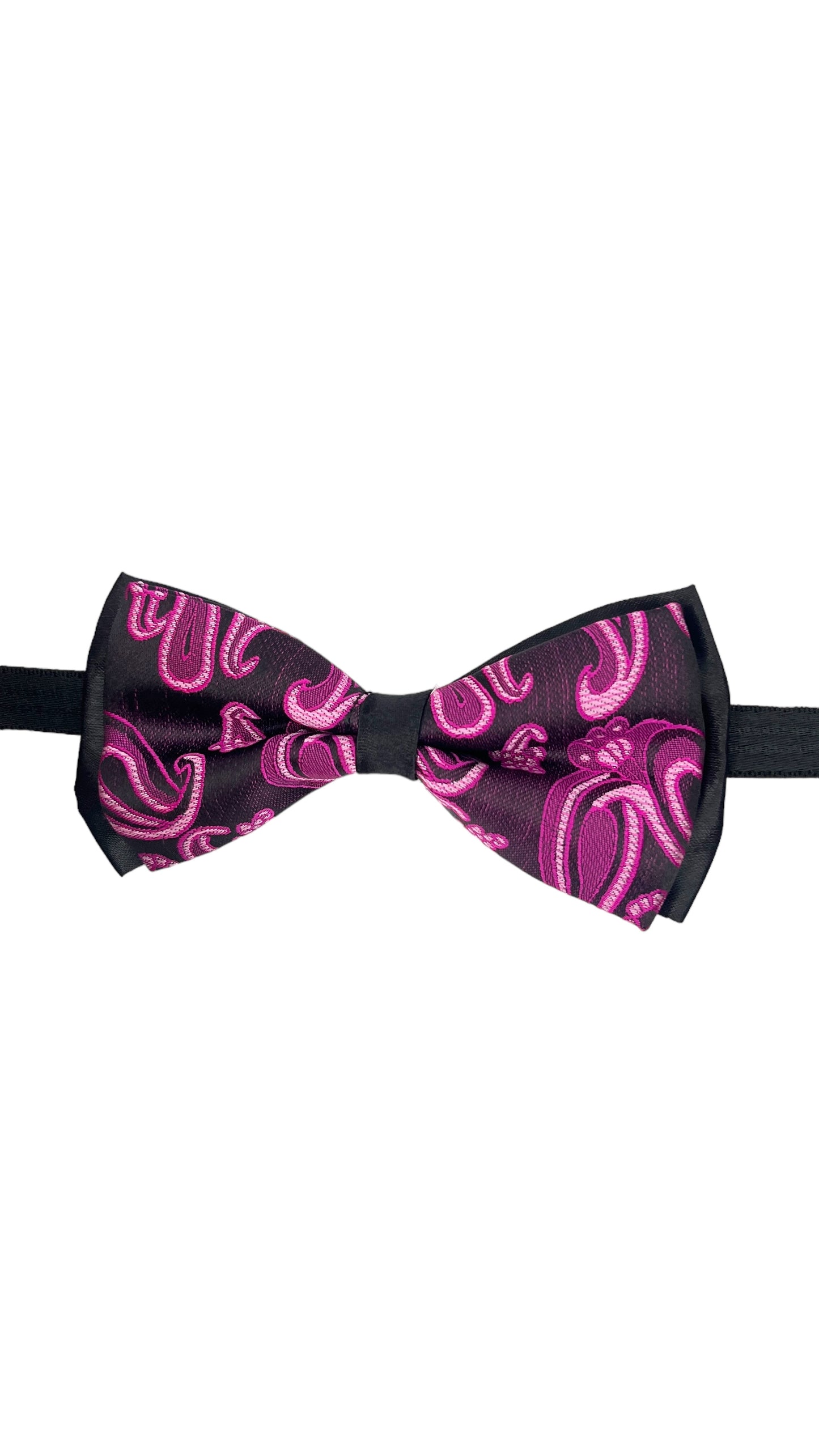 Magenta Paisley Double Layered Bowtie