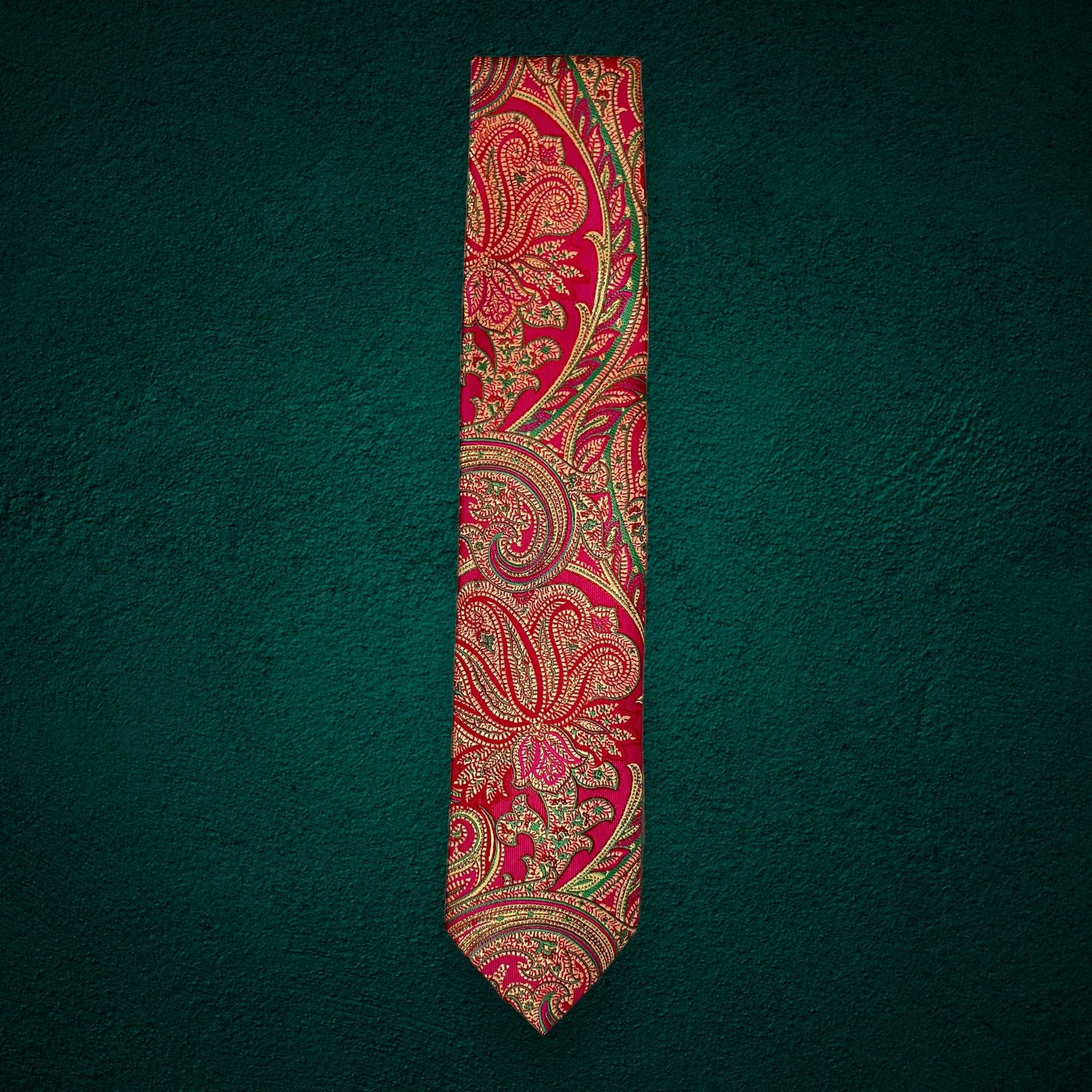 Magenta Paisley Tie