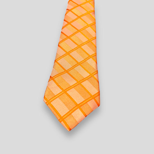 Orange Self Plaided Tie