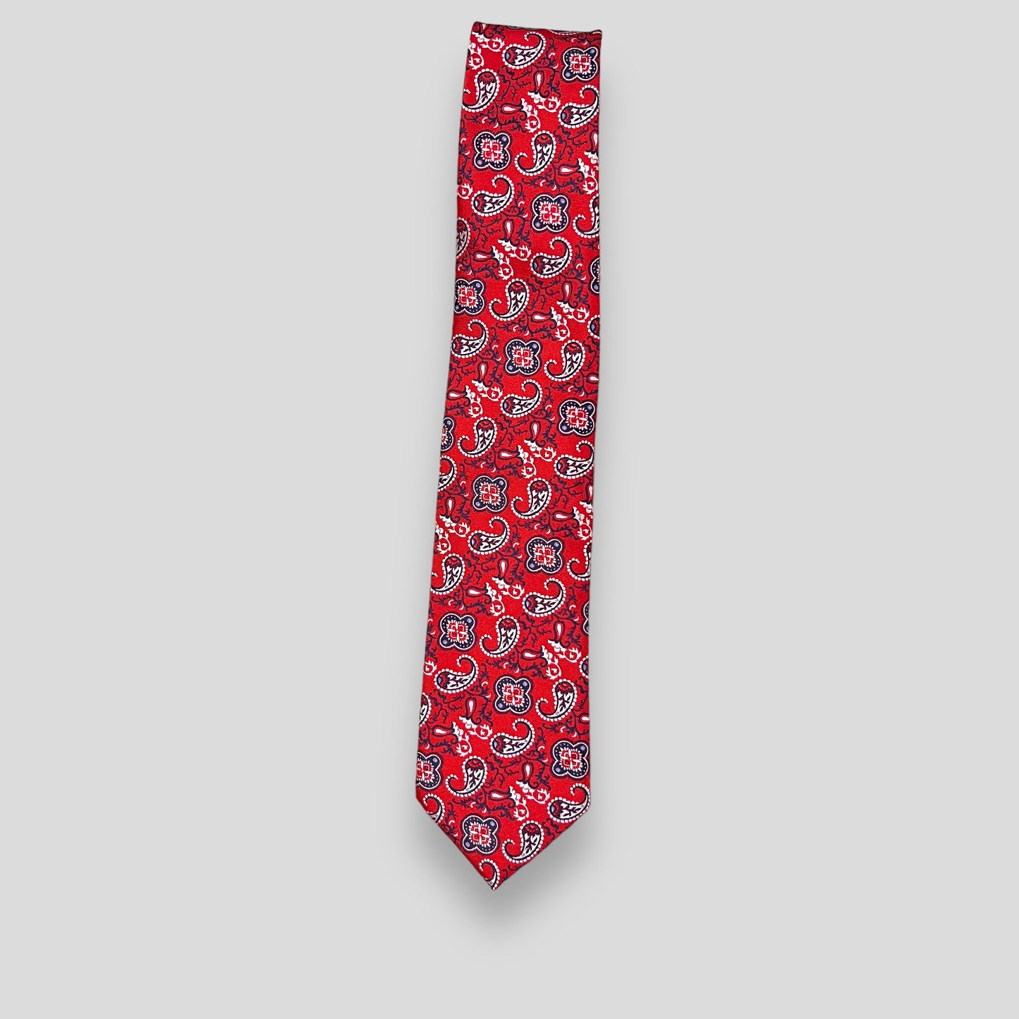 Red And White Paisley Tie