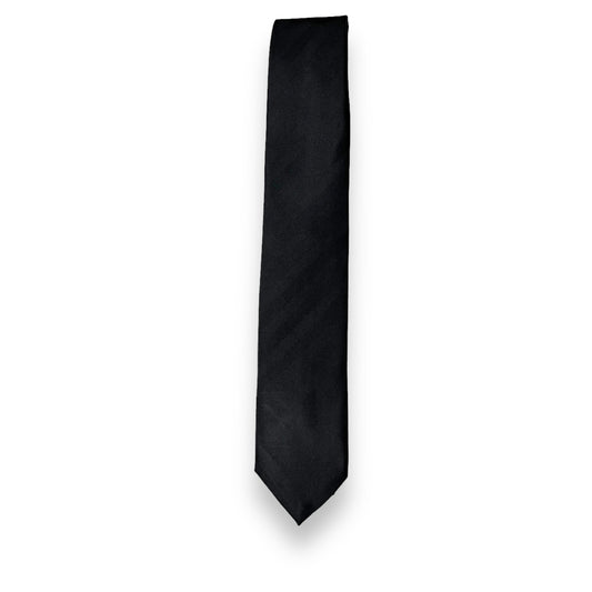 Black Self Stripe Tie