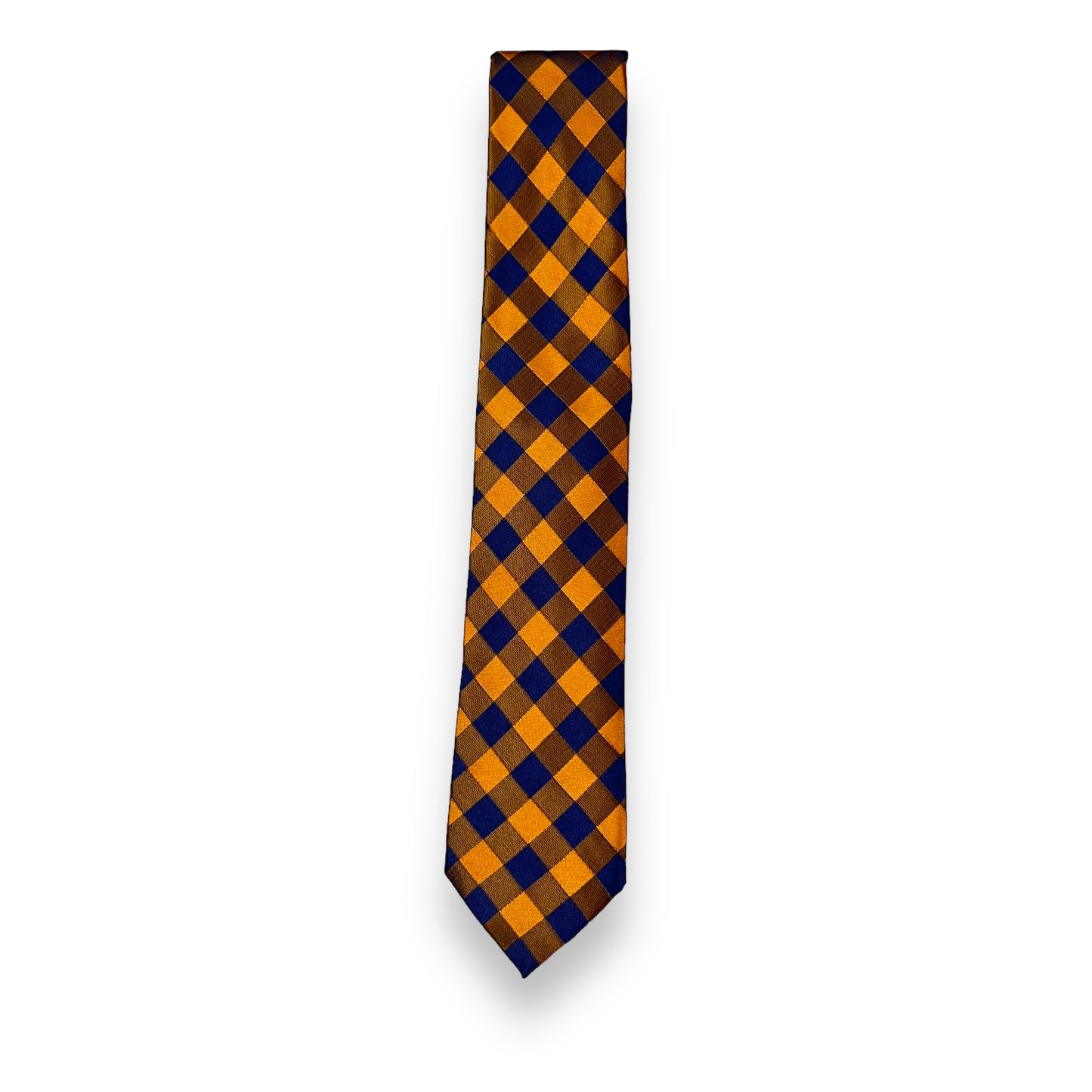 Orange And Blue Checkered Tie