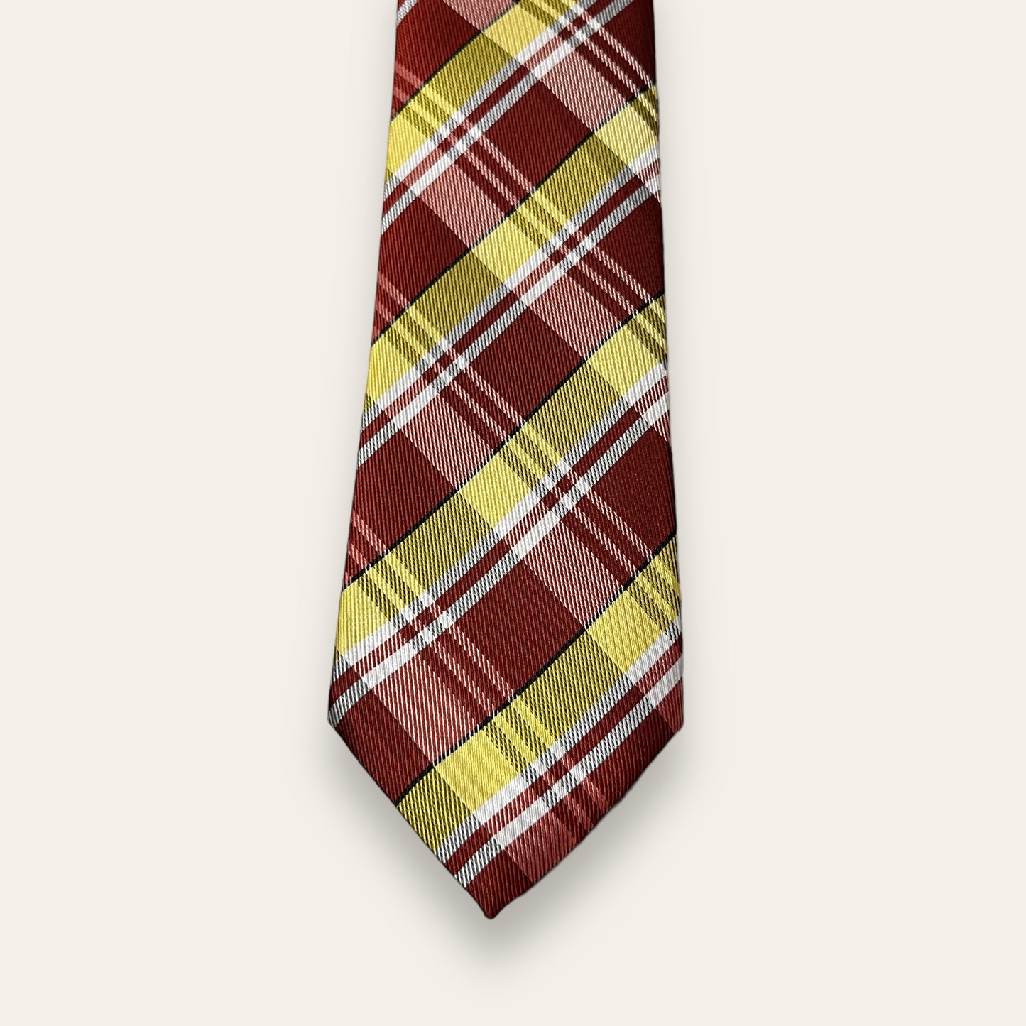 Rust And Yellow Plaid Tie