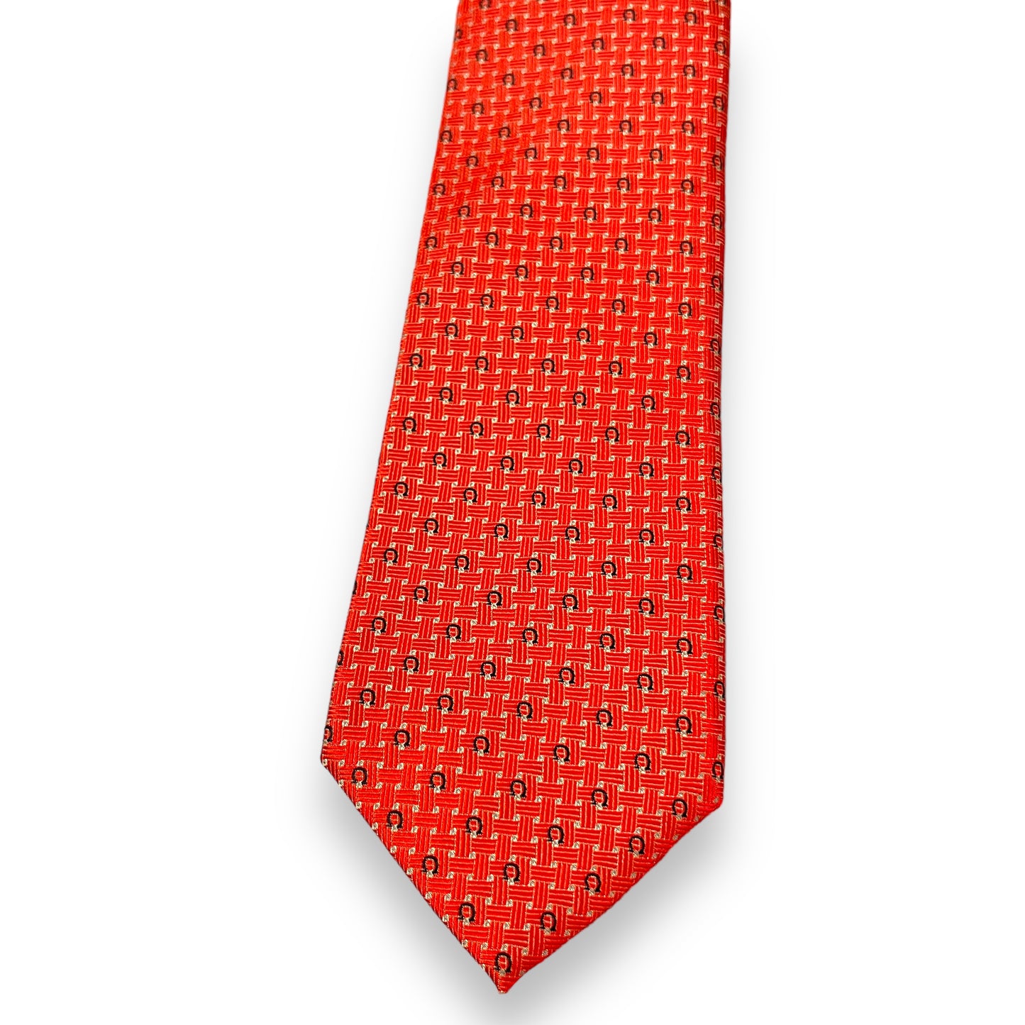 Vibrant Orange Geometric Tie