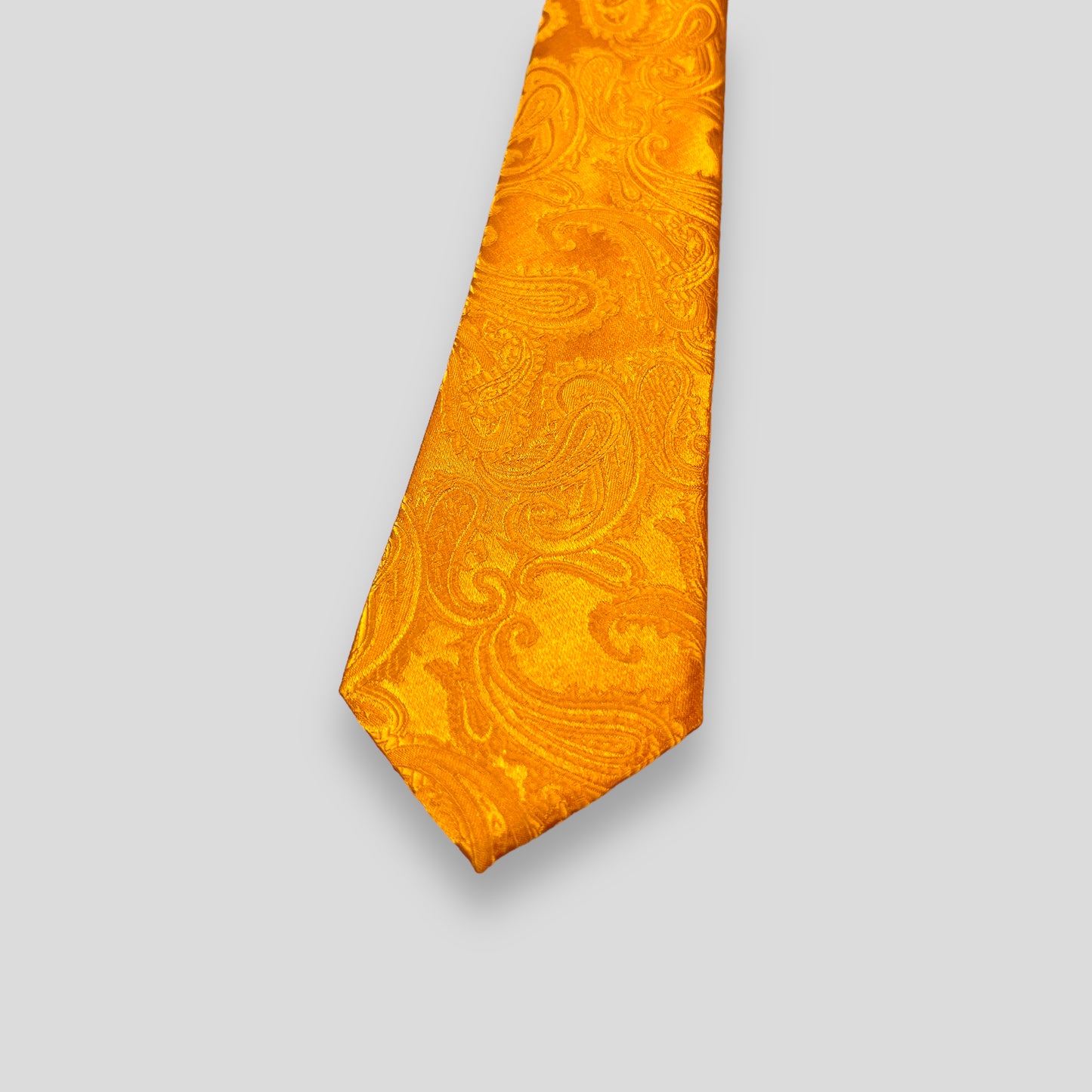 Orange Self Paisley Tie