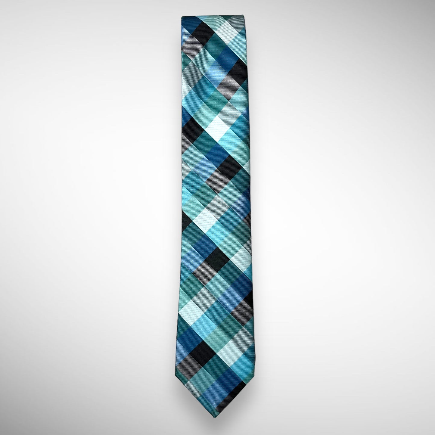 Teal Checkered Tie