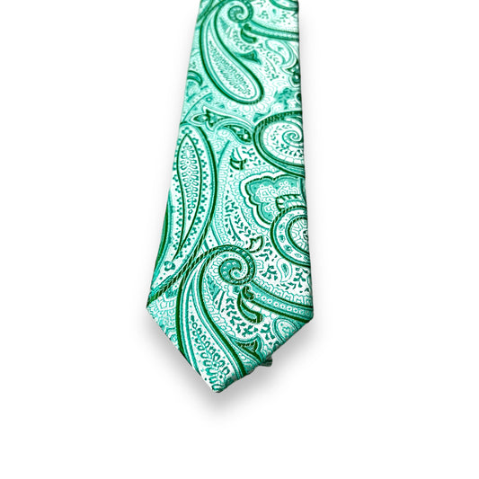 Sea Green Slim Paisley Tie