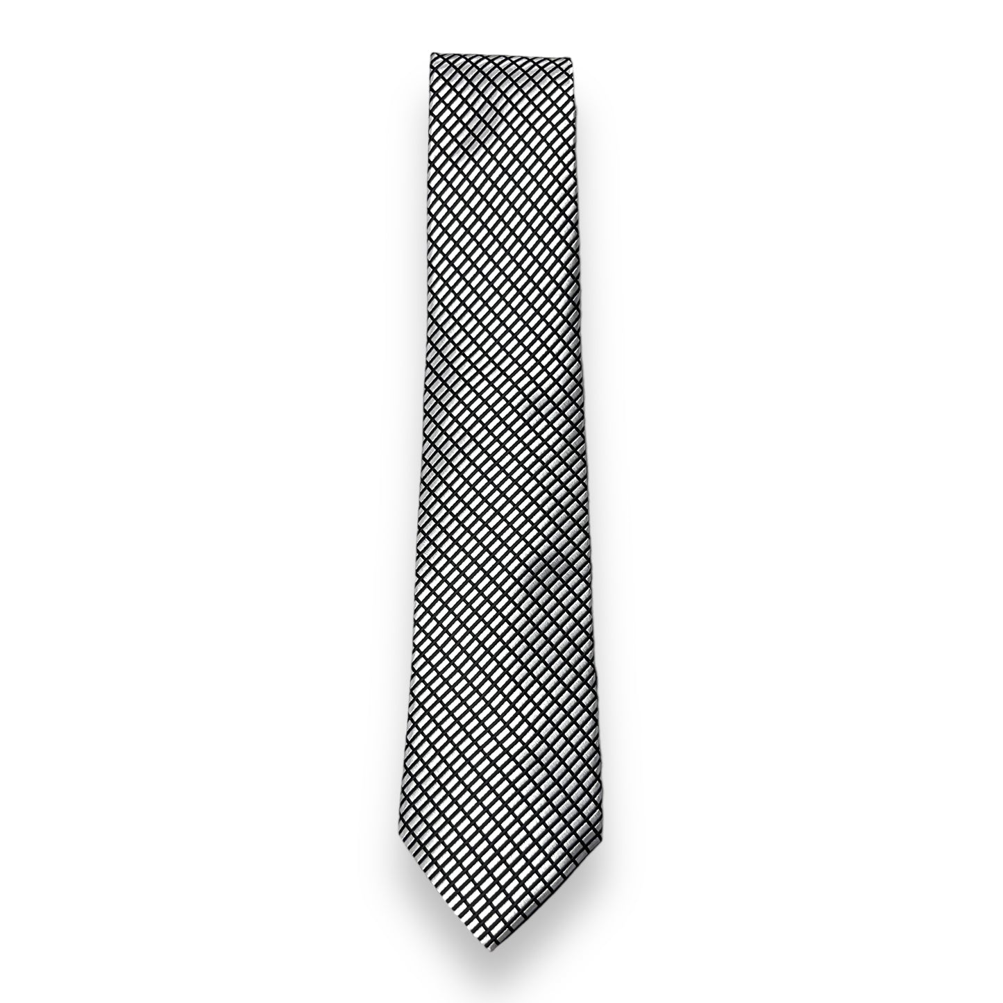 White And Black Geometric Tie