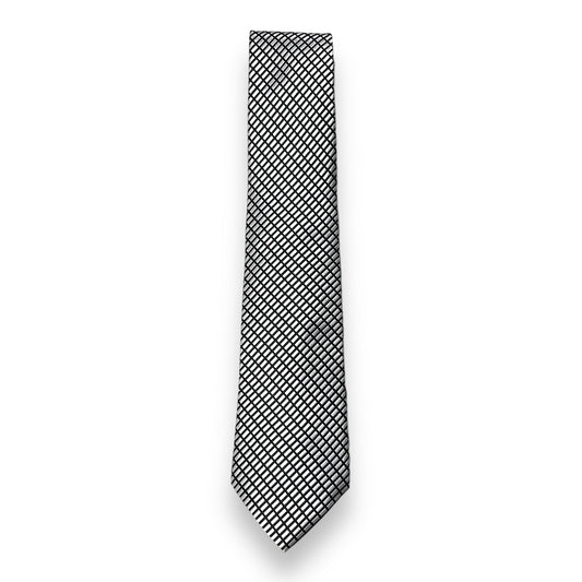 White And Black Geometric Tie