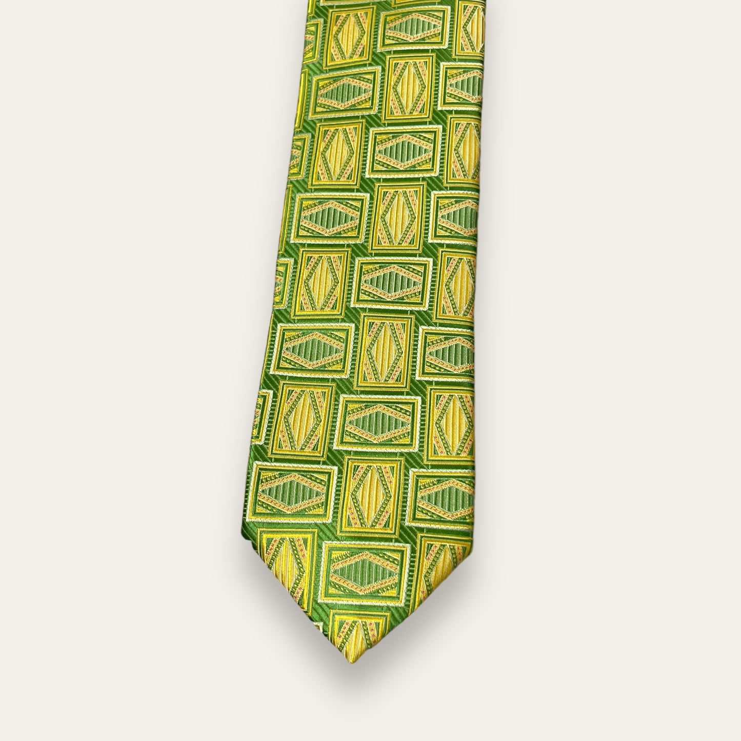 Yellow Green Geometric Tie