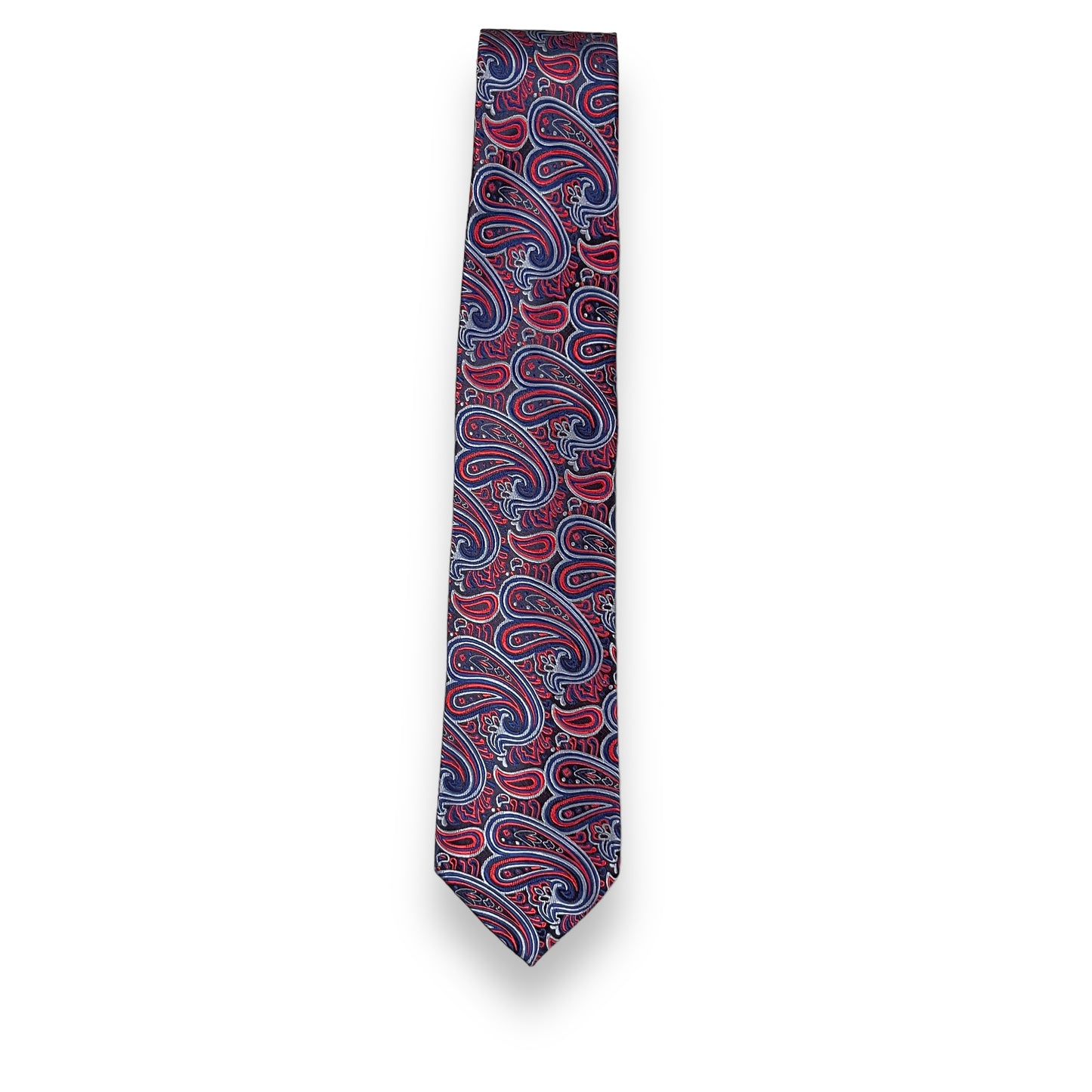 Red And Grey Paisley Tie