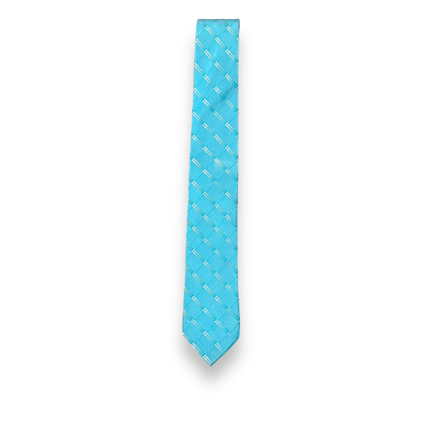 Aqua Self Plaid Tie