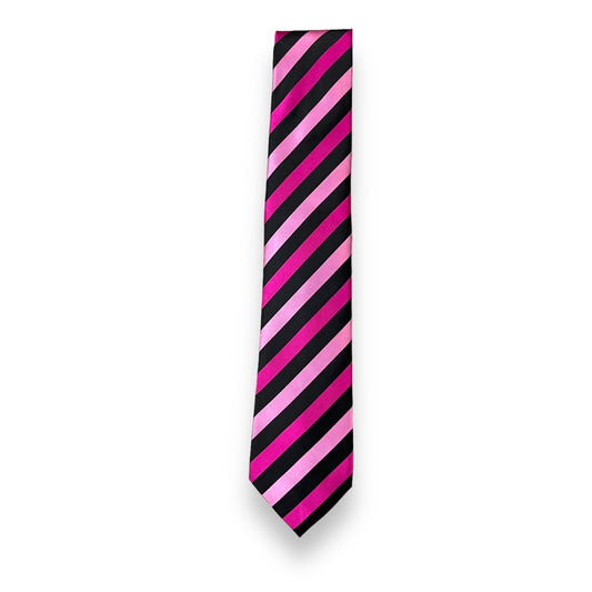 Pink And Black Stripe Tie